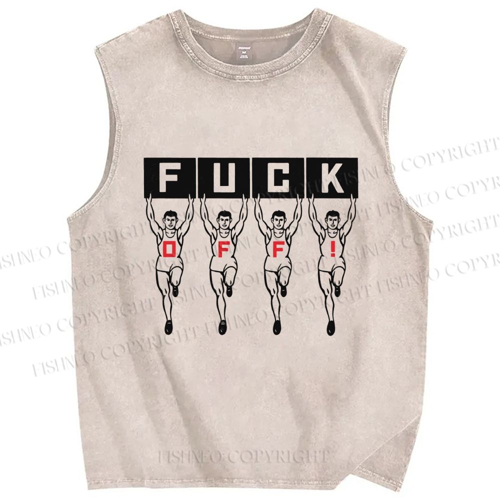 Unisex Runners Printed Washed Tank Top