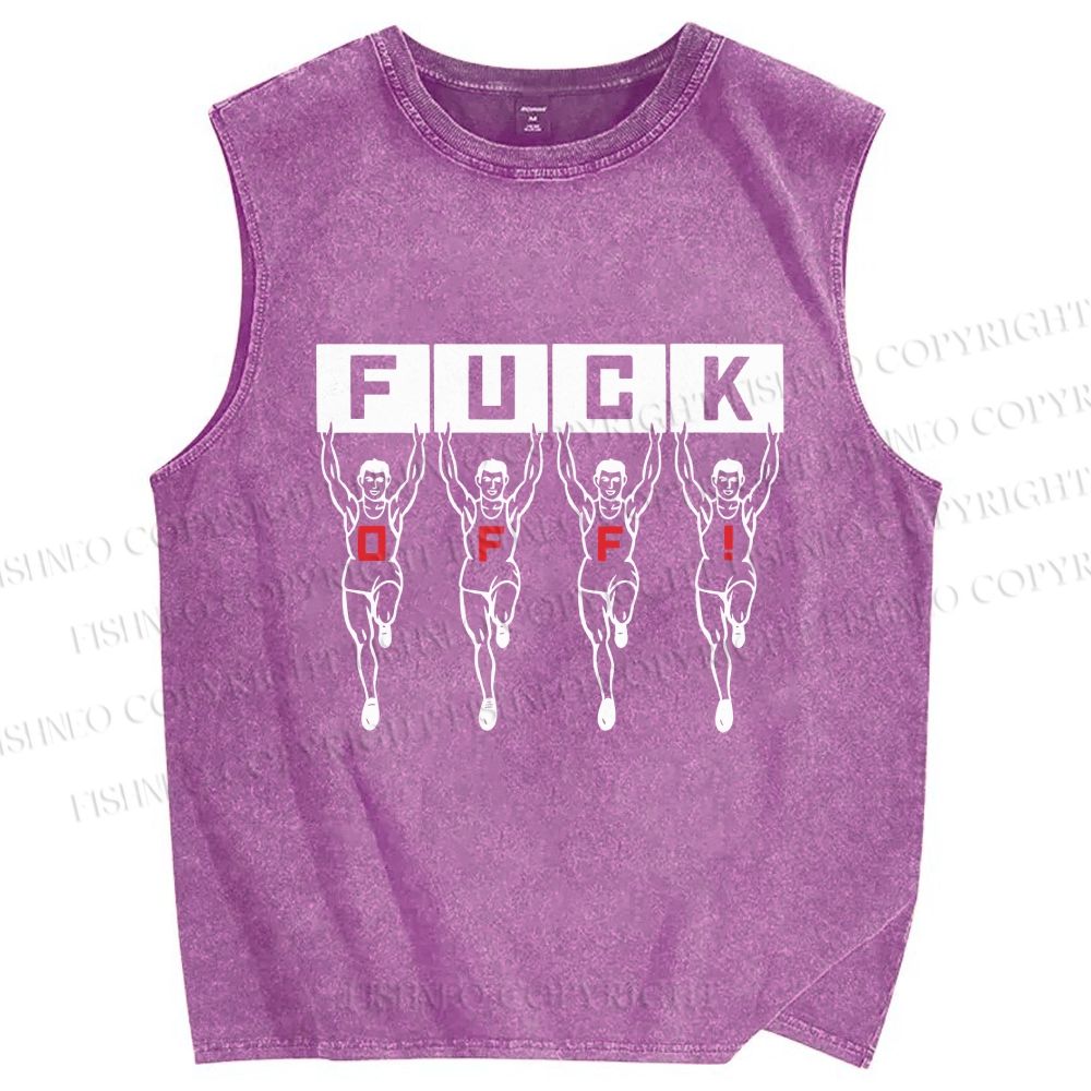 Unisex Runners Printed Washed Tank Top