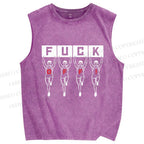 Unisex Runners Printed Washed Tank Top