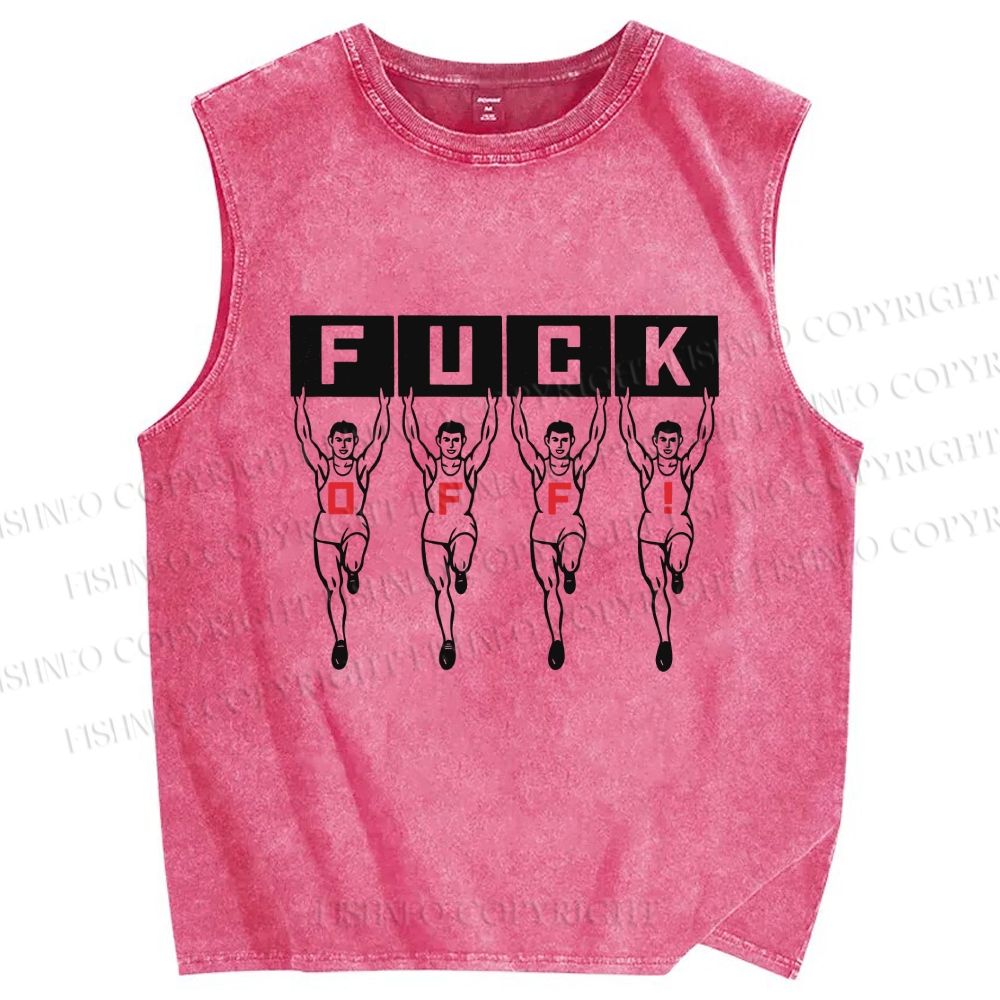 Unisex Runners Printed Washed Tank Top