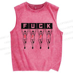 Unisex Runners Printed Washed Tank Top
