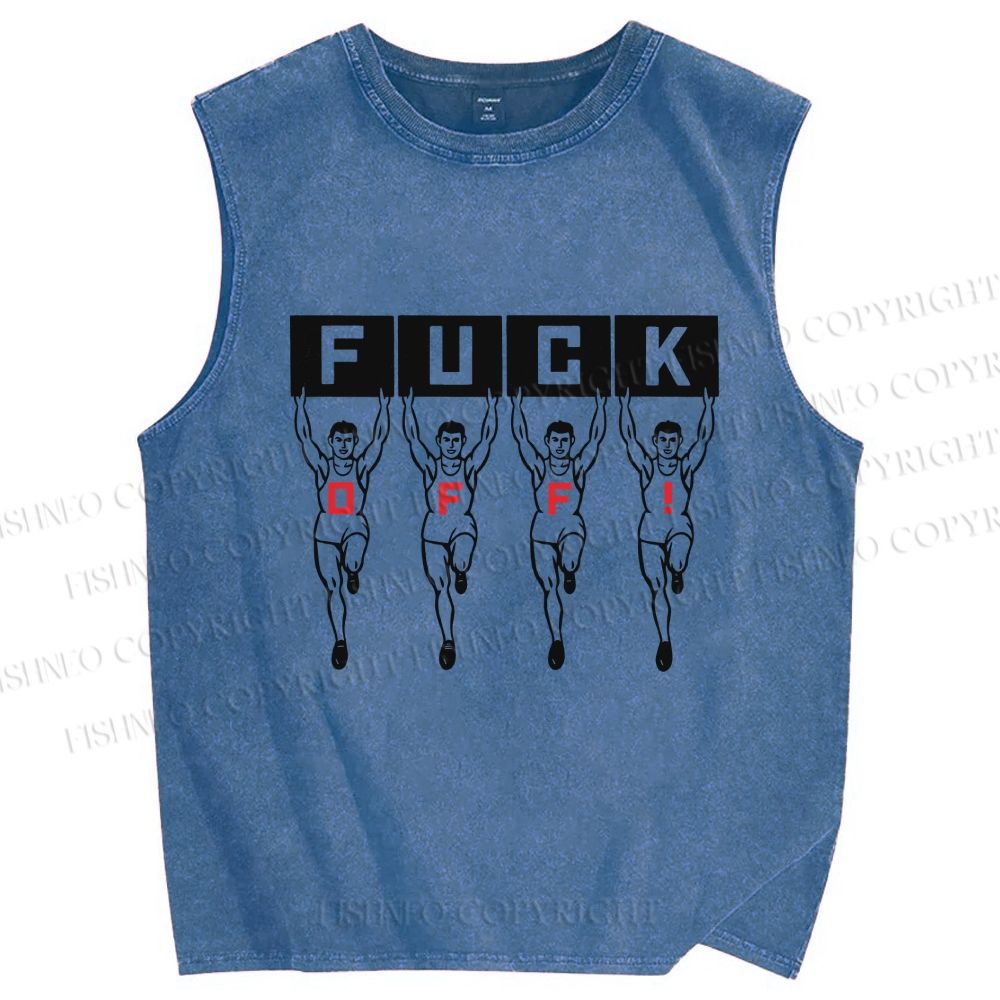 Unisex Runners Printed Washed Tank Top