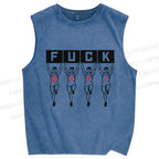 Unisex Runners Printed Washed Tank Top