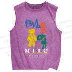 Unisex Joan Miro Tailpiece Printed Washed Tank Top