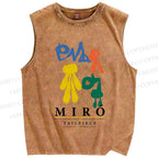Unisex Joan Miro Tailpiece Printed Washed Tank Top
