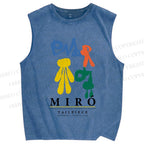 Unisex Joan Miro Tailpiece Printed Washed Tank Top
