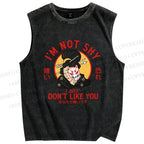 Unisex Don't like you Printed Washed Tank Top
