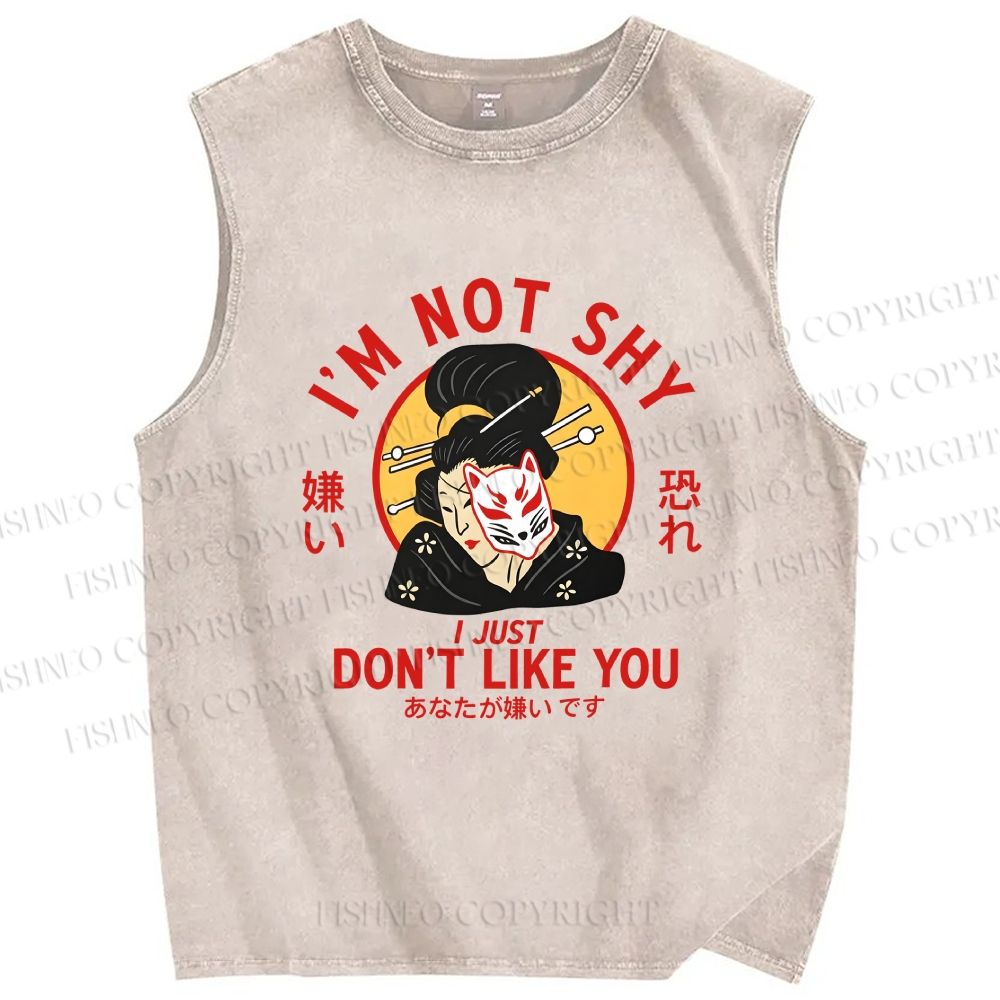 Unisex Don't like you Printed Washed Tank Top