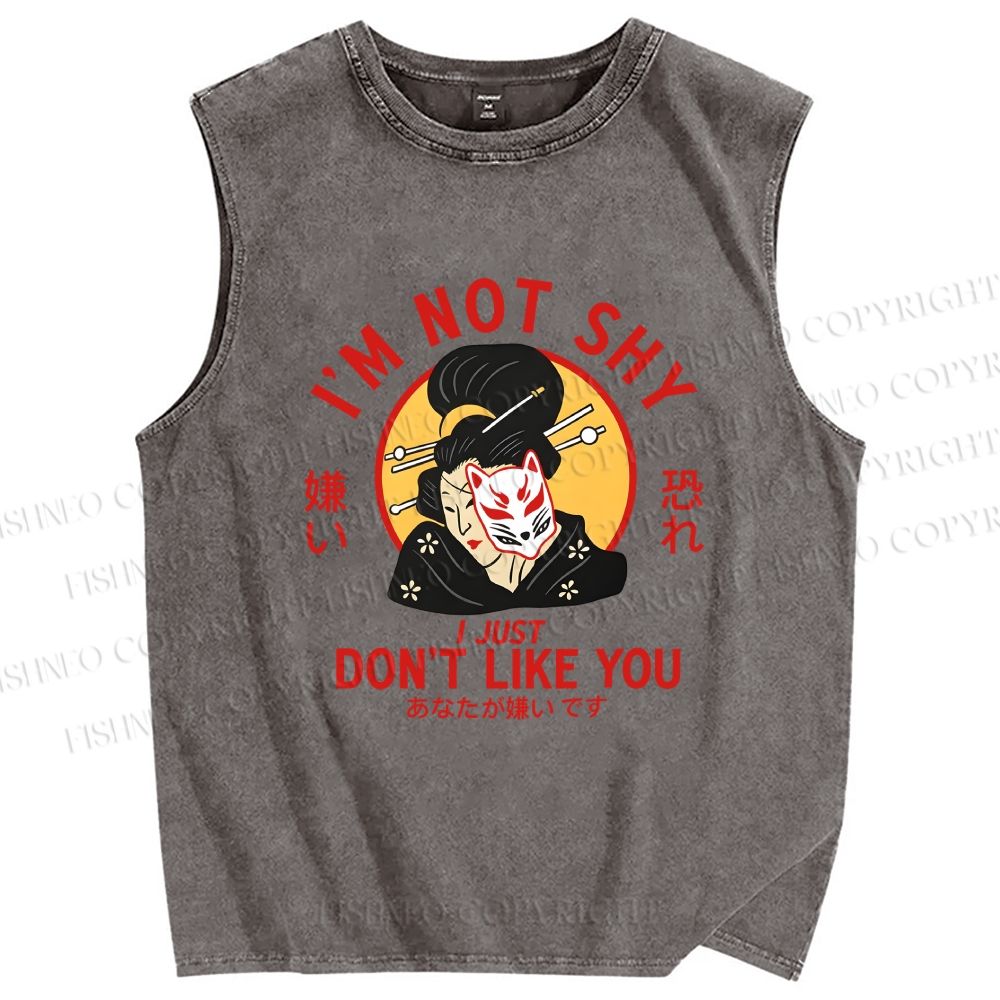 Unisex Don't like you Printed Washed Tank Top