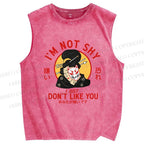 Unisex Don't like you Printed Washed Tank Top
