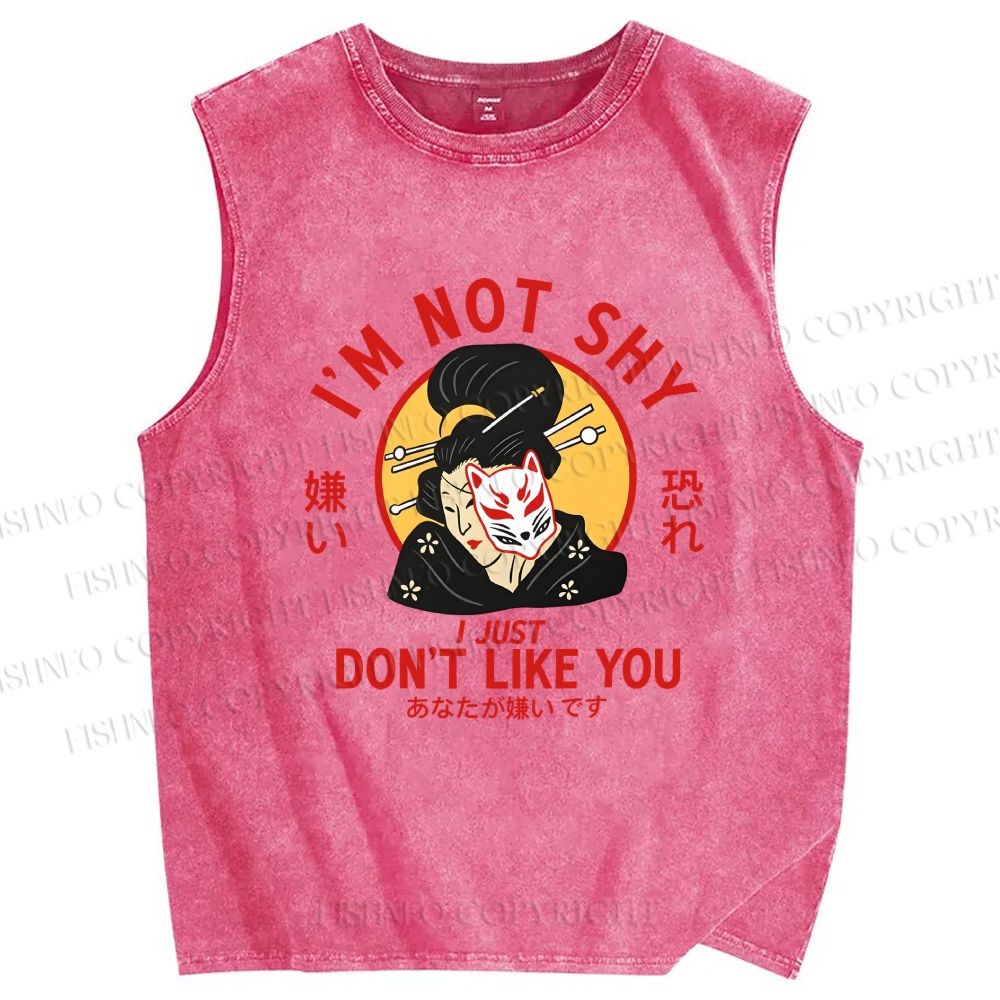 Unisex Don't like you Printed Washed Tank Top
