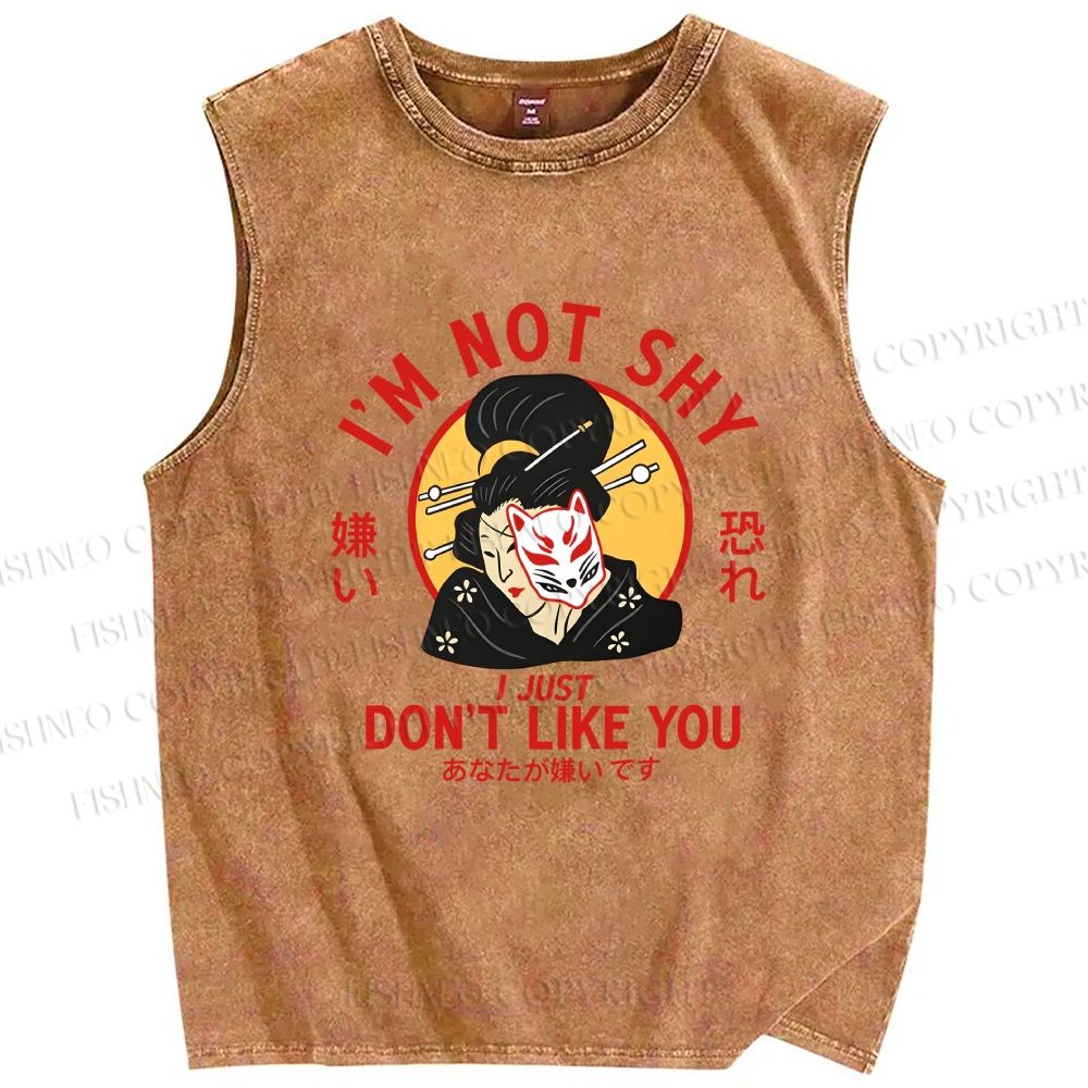 Unisex Don't like you Printed Washed Tank Top