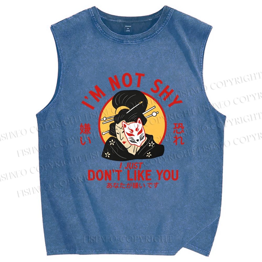 Unisex Don't like you Printed Washed Tank Top