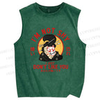 Unisex Don't like you Printed Washed Tank Top