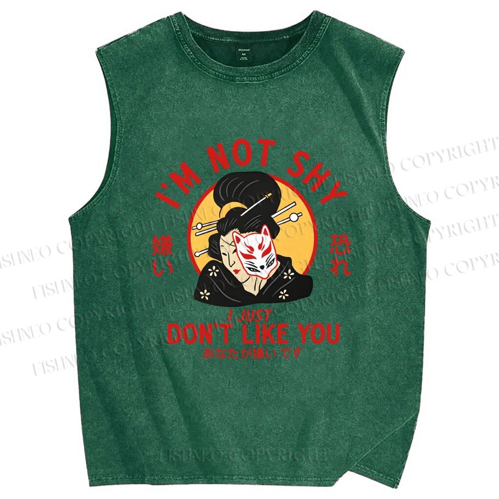 Unisex Don't like you Printed Washed Tank Top