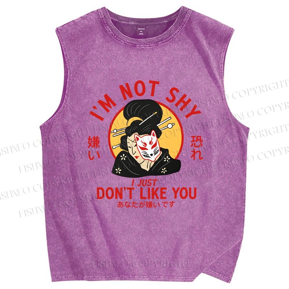 Unisex Don't like you Printed Washed Tank Top