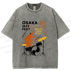 Unisex Osaka Jazz Fest Printed Washed Tee
