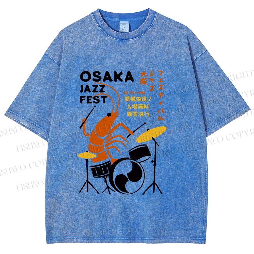 Unisex Osaka Jazz Fest Printed Washed Tee