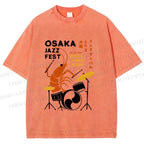 Unisex Osaka Jazz Fest Printed Washed Tee