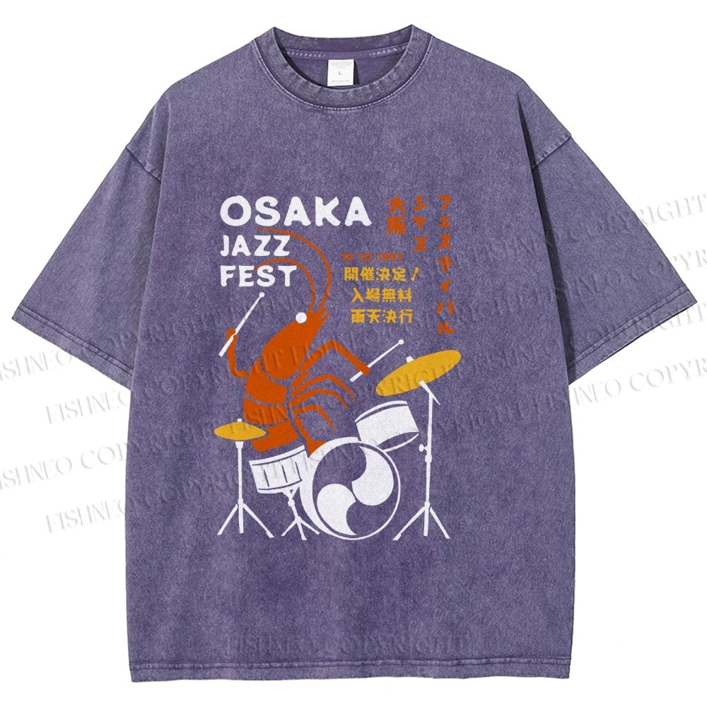 Unisex Osaka Jazz Fest Printed Washed Tee