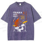 Unisex Osaka Jazz Fest Printed Washed Tee