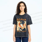 Unisex Geisha Coffee Printed Washed Tee