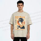 Unisex Geisha Coffee Printed Washed Tee