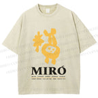 Unisex Miro Yellow Art Exhibition Printed Washed Tee
