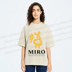 Unisex Miro Yellow Art Exhibition Printed Washed Tee