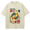 Unisex Bauhaus Pisces Printed Washed Tee