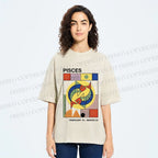 Unisex Bauhaus Pisces Printed Washed Tee