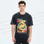 Unisex Bauhaus Pisces Printed Washed Tee