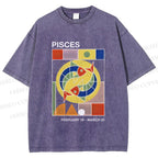 Unisex Bauhaus Pisces Printed Washed Tee