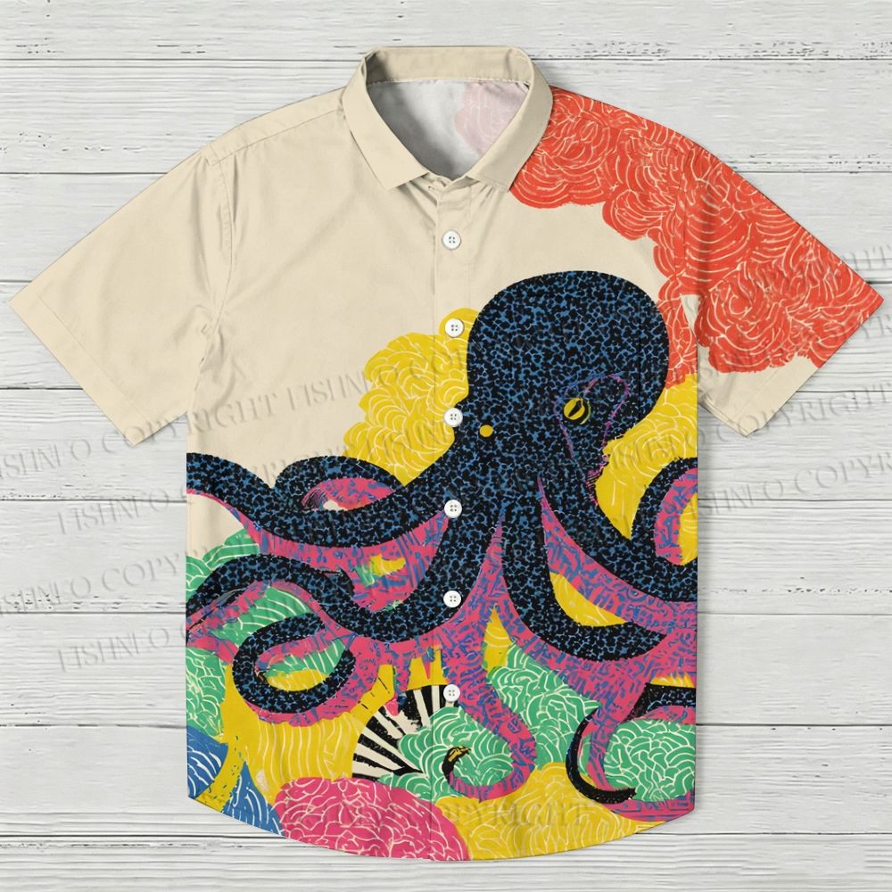 Japanese Ukiyo-e Octopus Hawaiian Shirt