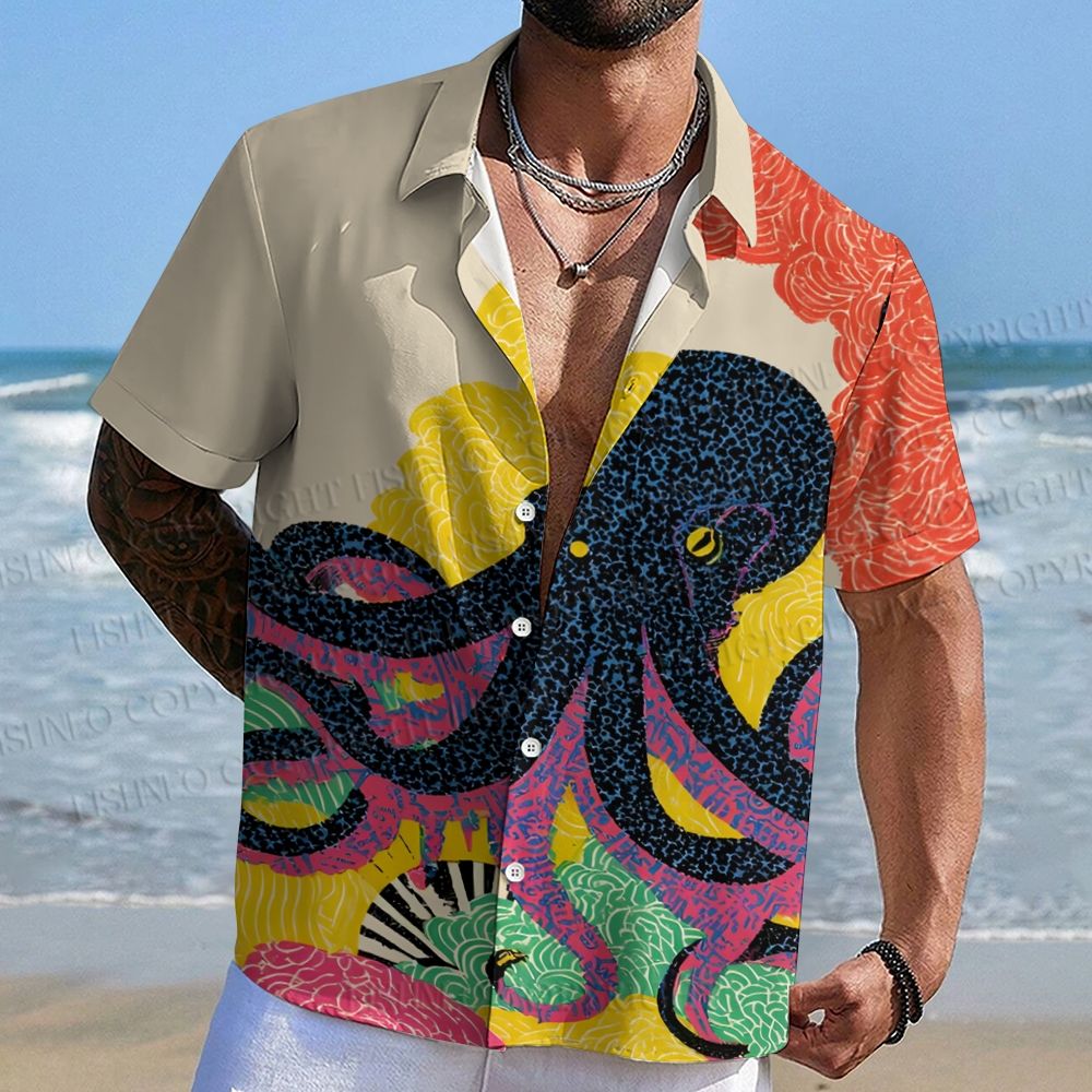 Japanese Ukiyo-e Octopus Hawaiian Shirt