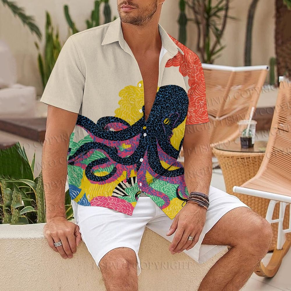 Japanese Ukiyo-e Octopus Hawaiian Shirt