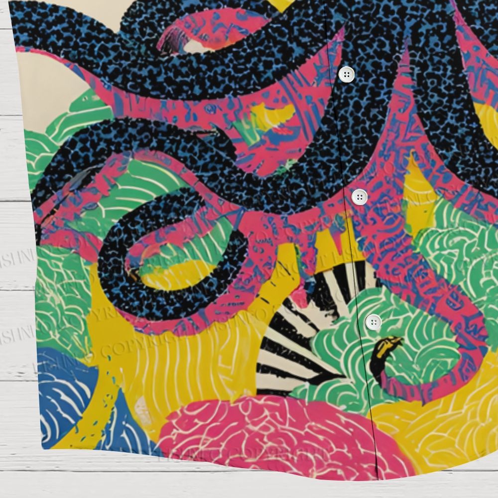 Japanese Ukiyo-e Octopus Hawaiian Shirt