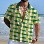 Green Plaid Hawaiian Shirt