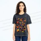 Unisex Joan Miro Graffiti Printed Washed Tee