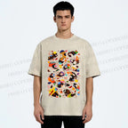 Unisex Joan Miro Graffiti Printed Washed Tee