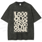 Unisex Looooove Bubbles Printed Washed Tee
