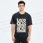 Unisex Looooove Bubbles Printed Washed Tee