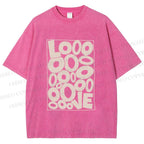 Unisex Looooove Bubbles Printed Washed Tee