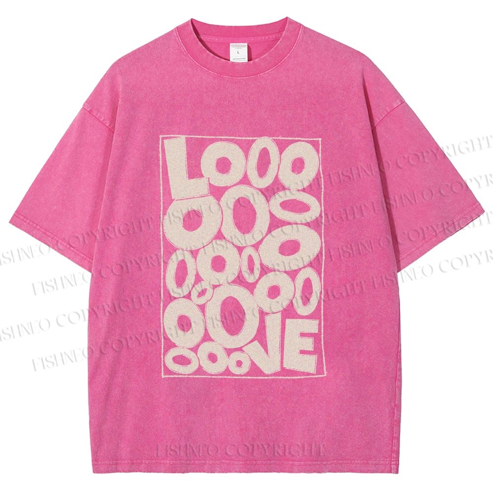 Unisex Looooove Bubbles Printed Washed Tee
