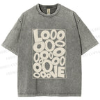 Unisex Looooove Bubbles Printed Washed Tee