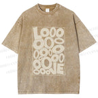 Unisex Looooove Bubbles Printed Washed Tee