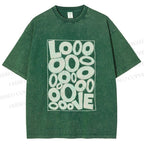 Unisex Looooove Bubbles Printed Washed Tee