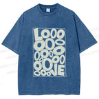 Unisex Looooove Bubbles Printed Washed Tee