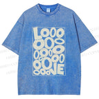 Unisex Looooove Bubbles Printed Washed Tee