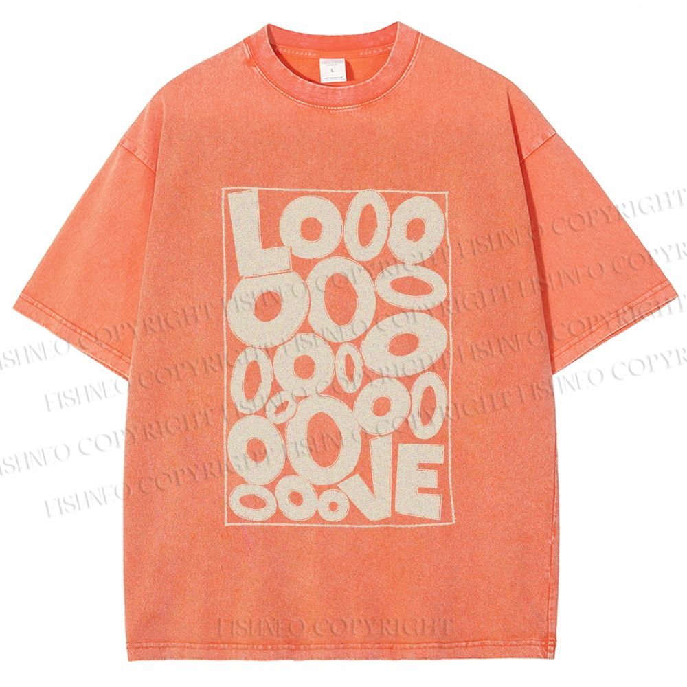 Unisex Looooove Bubbles Printed Washed Tee
